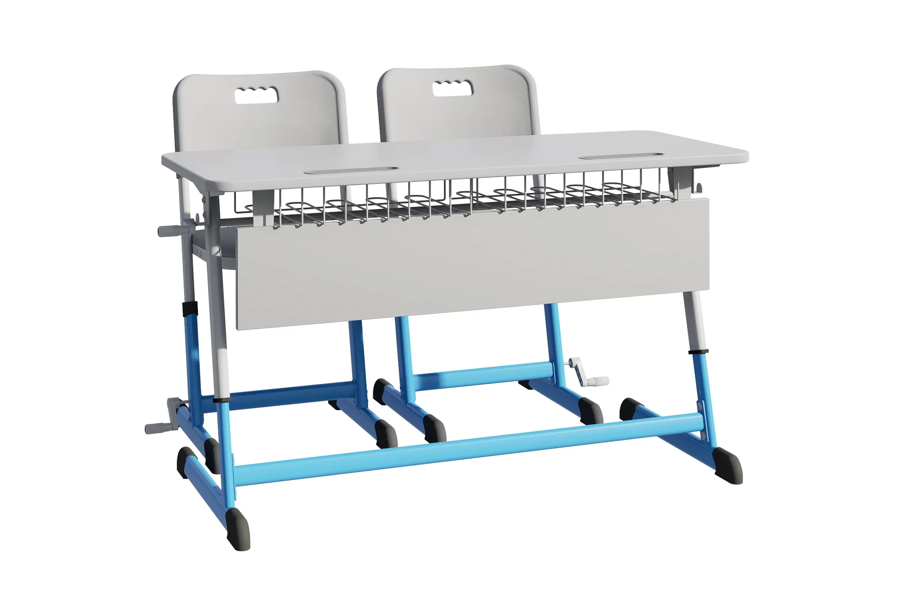 NOMAD V Two-Seater Manually Adjustable Student Desk 5–7 — product view NOMAD V Two-Seater Manually Adjustable Student Desk 5–7 product view