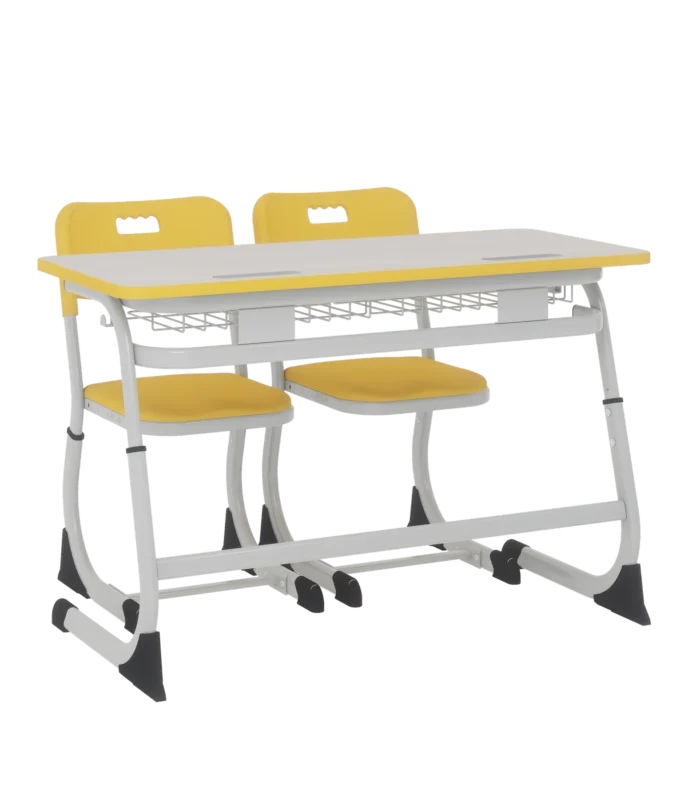 SMARTY Two-Seater Adjustable Student Desk with Polyurethane Edge 5–7 product view