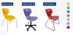 AURA G Mobile Adjustable Student Chair colour and material options