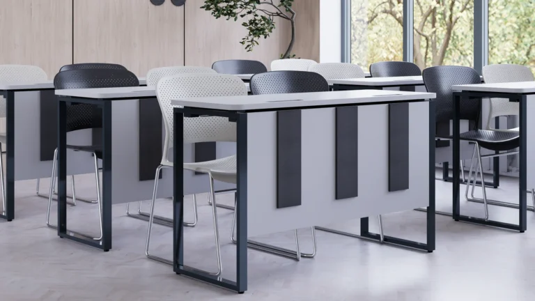 MUSIC Two-Seater Student Desk in an interior setting