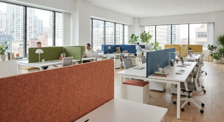 SMART FELT Office Desk Screens in an interior setting