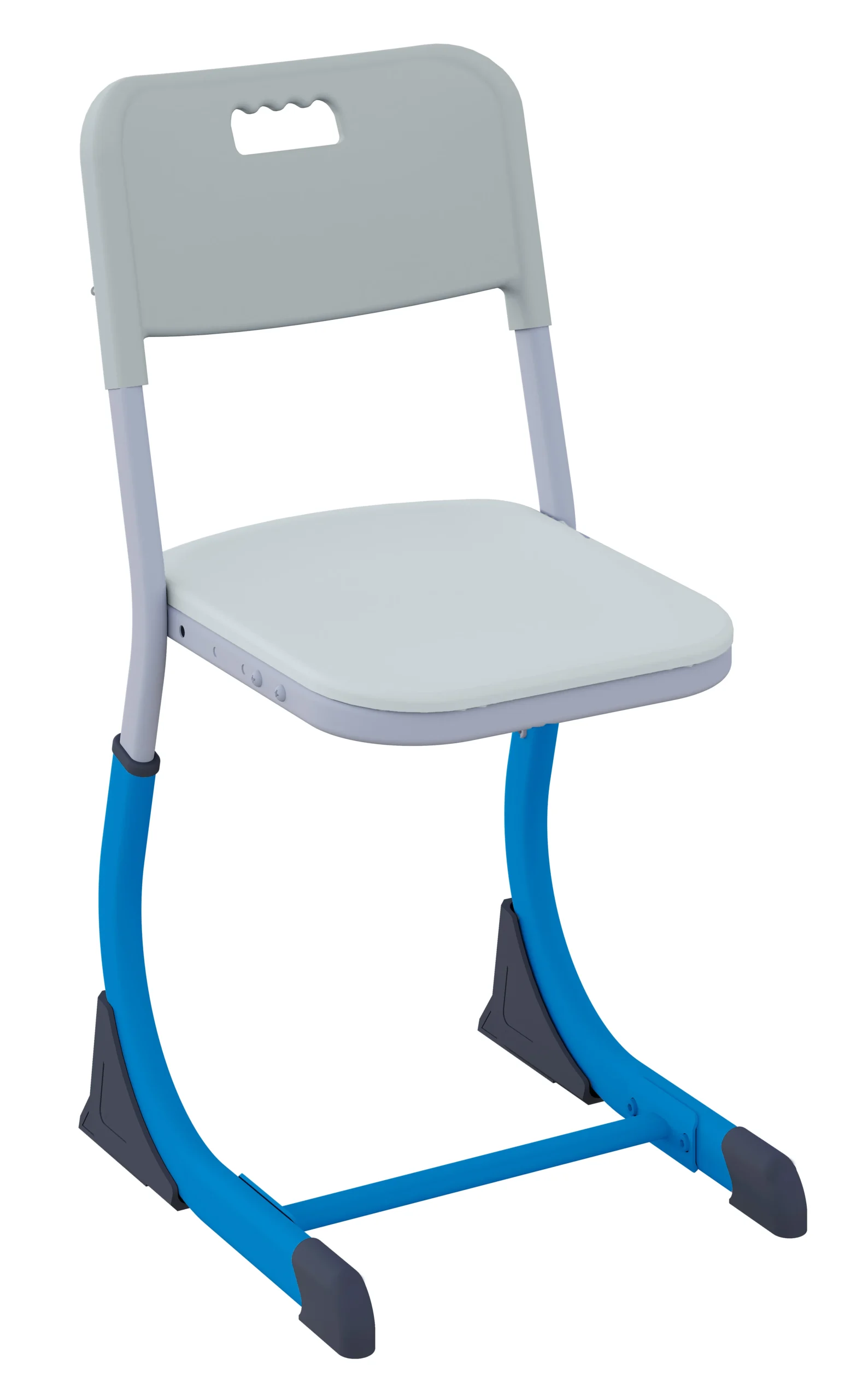 smarty-sm04-2-main SMARTY height-adjustable student chair with grey-white plastic seat and metal frame