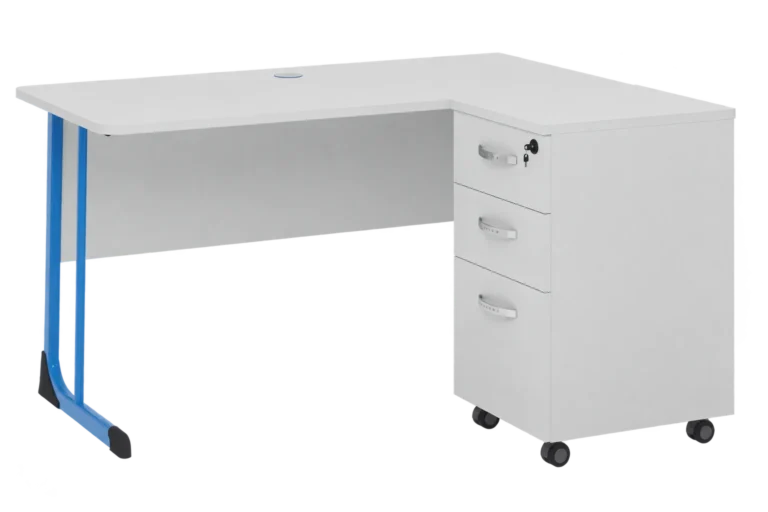 Teacher Desk with Pedestal and Polyurethane Edge