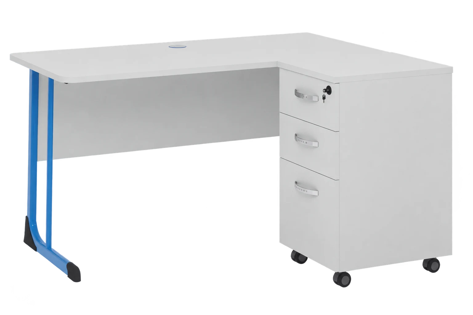 teacher-desk-pedestal-transparent Teacher Desk with Pedestal and Polyurethane Edge
