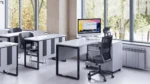 Teacher Desk with O-Shaped Side Supports - Image 2